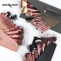 Beauty Planet Custom Makeup Brush Set 15pcs Premium Cosmetic Foundation Blush Concealer Eyeshadow Eyebrow Pink Make up Brush