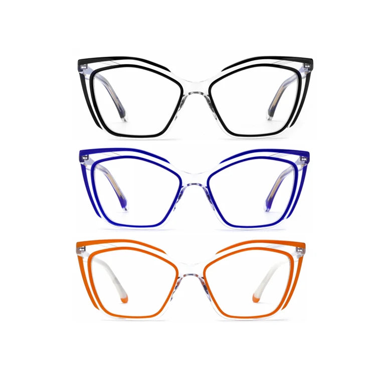 clear Transparent Wholesale Eyeglass Green Cat Eye Optical Frames