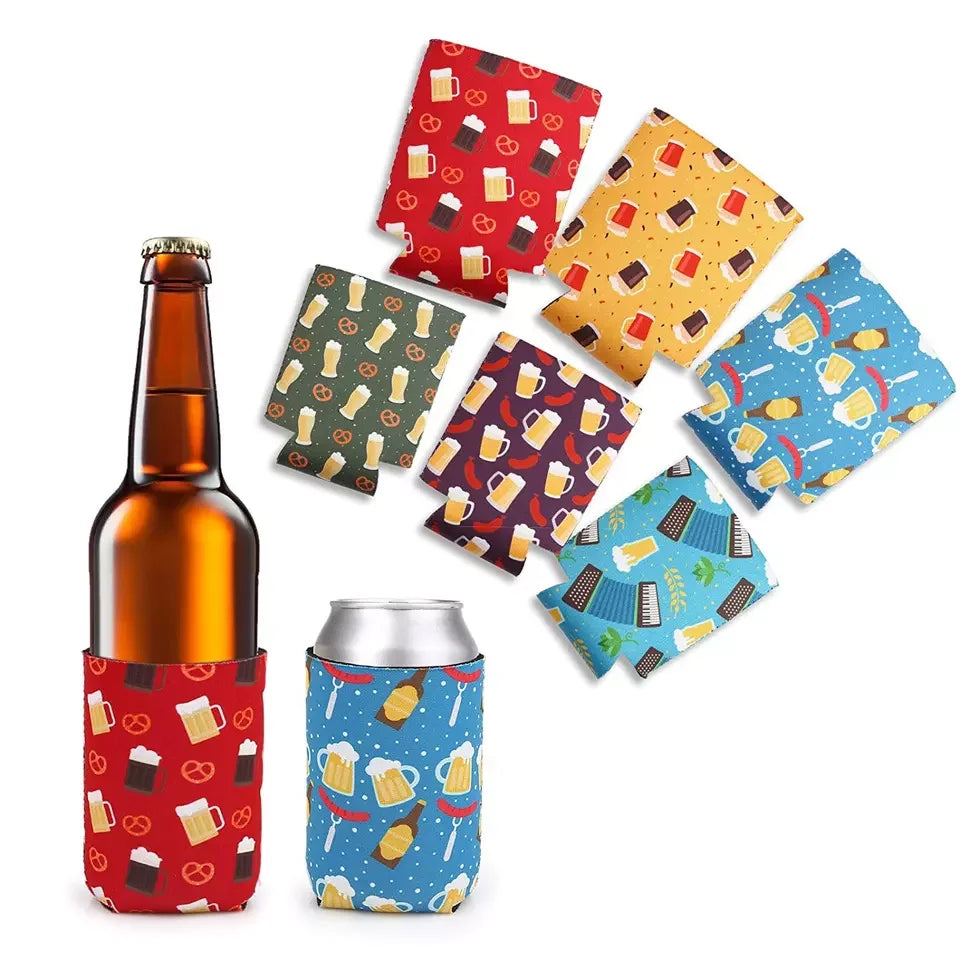Hot Sale Top Quality Custom Logo Design Sublimation Printed Collapsible Neoprene Beer Can Coozies