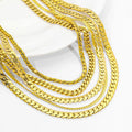 JUSNOVA Europe & US Hip-hop 18K Gold-Plated Stainless Steel Jewelry Set New Style Thick Chain Necklace with Zircon Stone