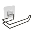 SAMANL Stainless Steel Wall-Mounted Towel Holder Black Metal Kitchen and Bathroom Paper Towel Hanger with Hooks