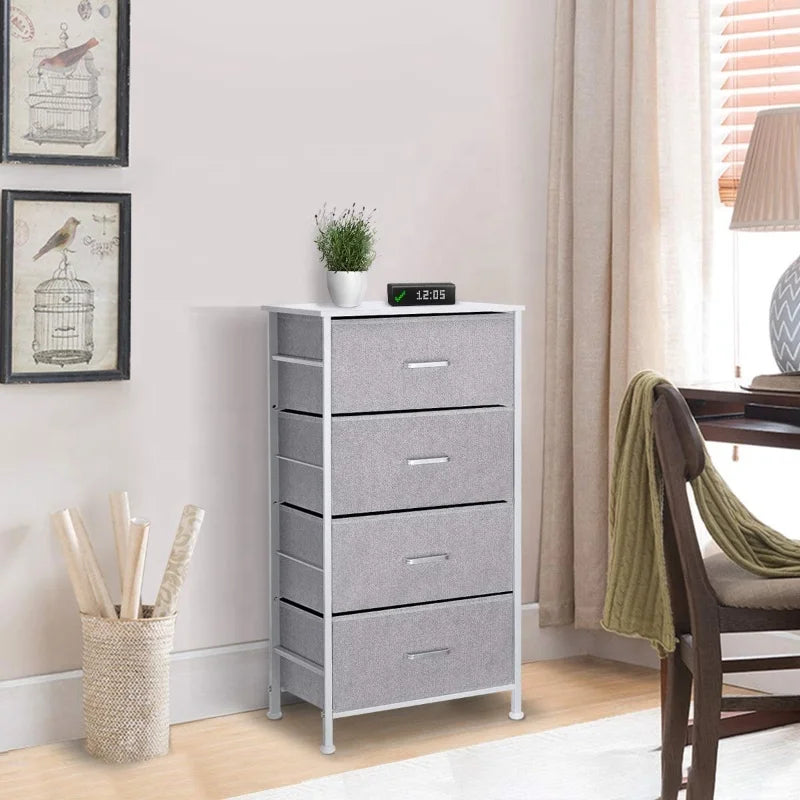 4 Drawer Fabric Dresser Storage Tower Organizer Unit for Bedroom Sink Organizer