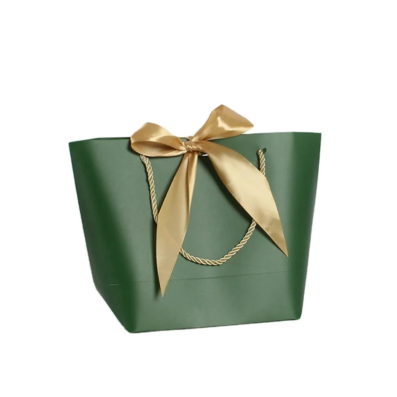 Whole Sale Small Size Shopping Paper Bag for Gift Packing with Ribbon and Ropes Handles