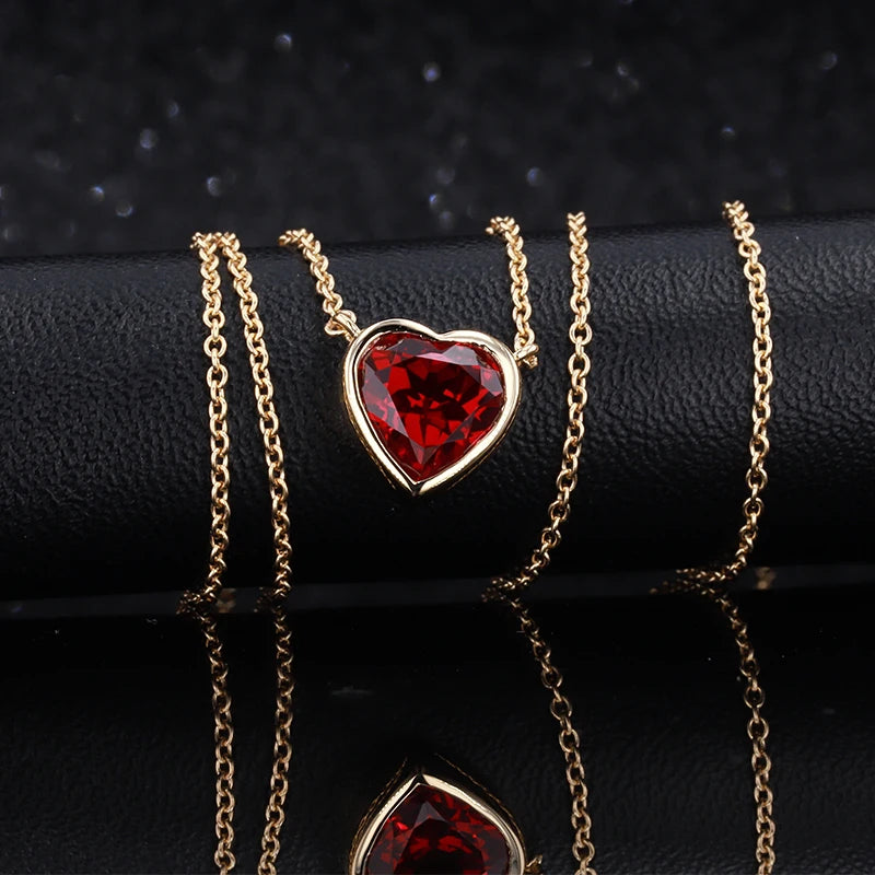 Heart Shape Necklace Pendant Chain 18k Yellow Gold Jewelry Fashion Necklaces MegaBDM