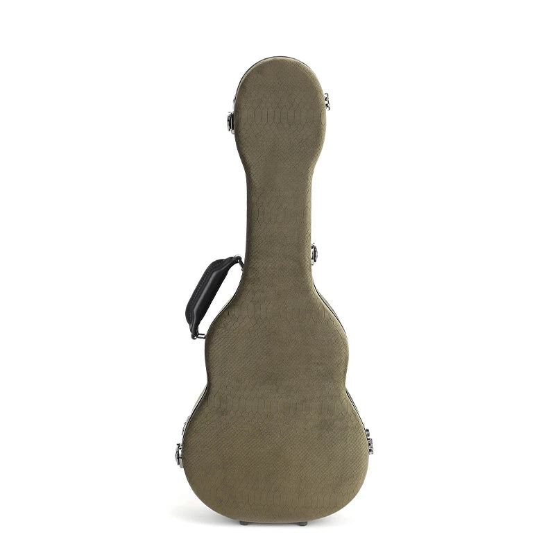 Start78-TU RM Premium Leather Snake Skin Pattern Ukulele Hard Case 10mm Sponge Real Leather Handle Foldable Waterproof Bag