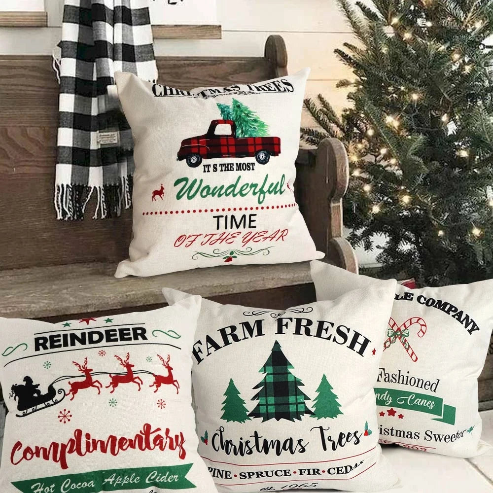 Ourwarm Wholesale 18*18inch Xmas Home Decor Christmas Throw Pillow Covers Christmas Pillow Cover Case
