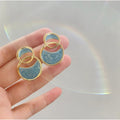 Vintage Geometric Earrings Square Drop Enamel Geometric Shape Earrings