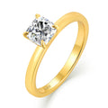 QX Popular 2ct Cut Moissanite Ring S925 Sterling Silver Gold Plating for Wedding Engagement Anniversary Fine Jewelry for Women
