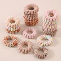 New Fashion Autumn Winter Girls Plush Plastic Telephone Wire Multicolor Phone Cord Elastic Hair Ties for Women