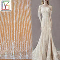 Hot Sale White French 3d Beaded Sequins Lace Fabric Luxury Wedding Bridal Tulle Mesh Embroidery Lace Fabric for Dresses Women