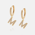 IVIAPRO Hot Selling 26 Letters Earrings 18K Gold Plated Alphabet Initial Letter Hoop Earrings for Gift