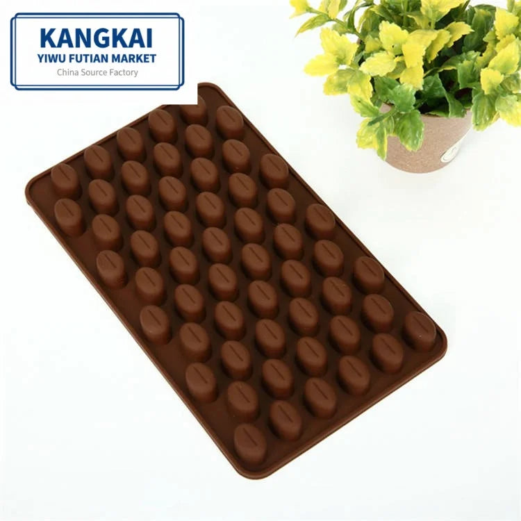 Hot Sale OEM Wholesale 24 Cavity DIY Silicone SMini Coffee Bean Shape Moulds for Kitchen Baking Food Grade Chocolate Candy Molds