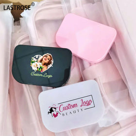 Make Your Own logo Eyelash Packaging Box Caseswholesale Private Label Led Light Mirror Lashbox for Mink Strip Lash