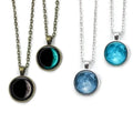 New Arrival Custom Birth Moon Phase Charm Necklace Personalized Glowing Birthday Lunar Phase Pendant