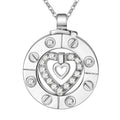 Stairway to Heaven Silver Necklace Heart Pendant Couple Necklace With Two Chains for Women Man Jewelry