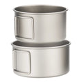 Salad Bowl Titanium With Folding Handles Dinner Food Containers Tableware for Outdoor Camping Pots and Pans