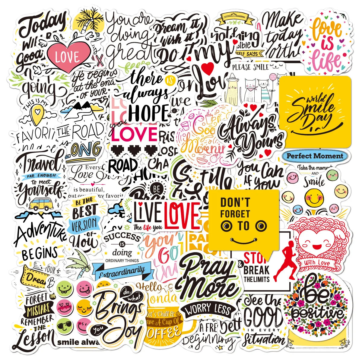 100p/pack Reward  Phrases Stickers for Water Bottles Skate Board DIY Graffiti Decals Motivational/Inspirational Sticker