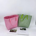 Handmade Summer Woven PP Plastic Bag Casual Female Daily Shopping and Beach Seaside Holiday Shoulder Bag Handmade Woven Basket