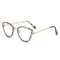 81049 Custom Logo Fashion Metal Eyeglasses Frames Blue Light Blocking Cat Eye Design Women's Diamond Shaped Copper for Eyewear