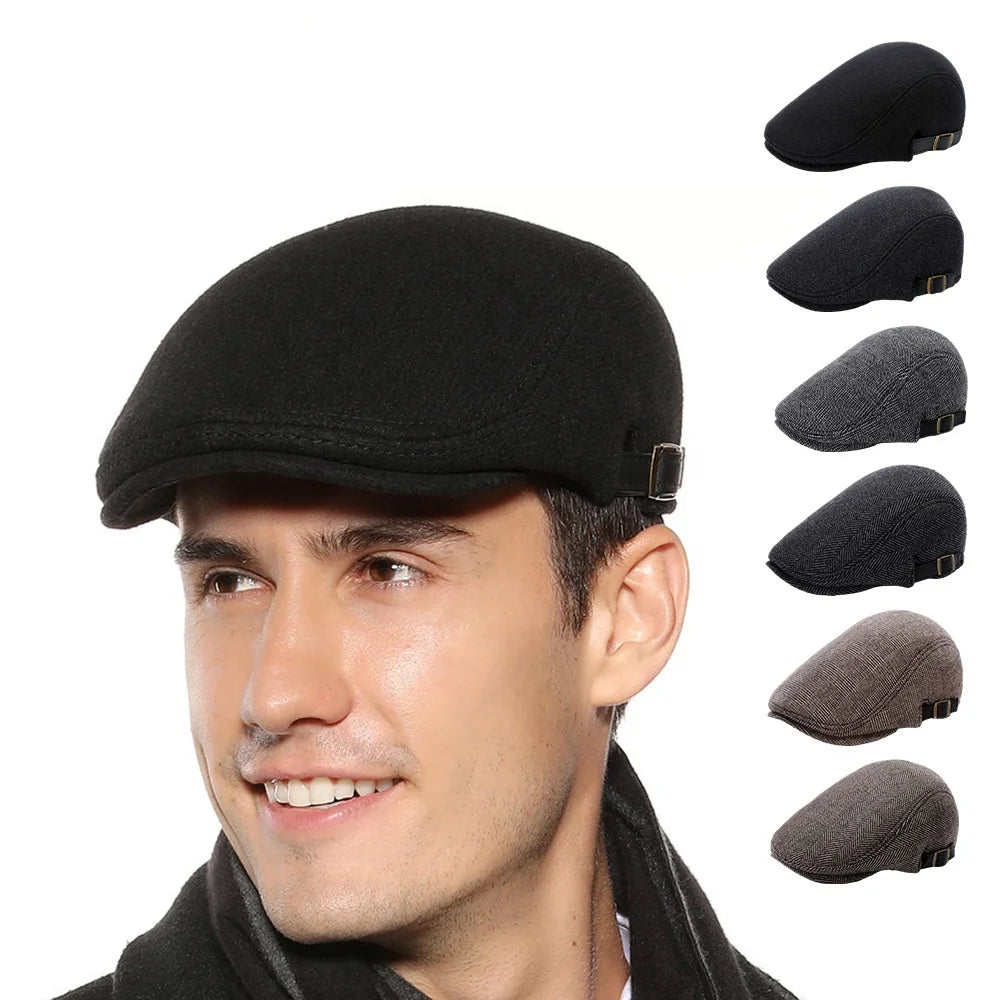 Wholesale Stylish Irish Woolen Tweed Caps Hat Gatsby Newspaper Boy Flat Ivy Hat for Men