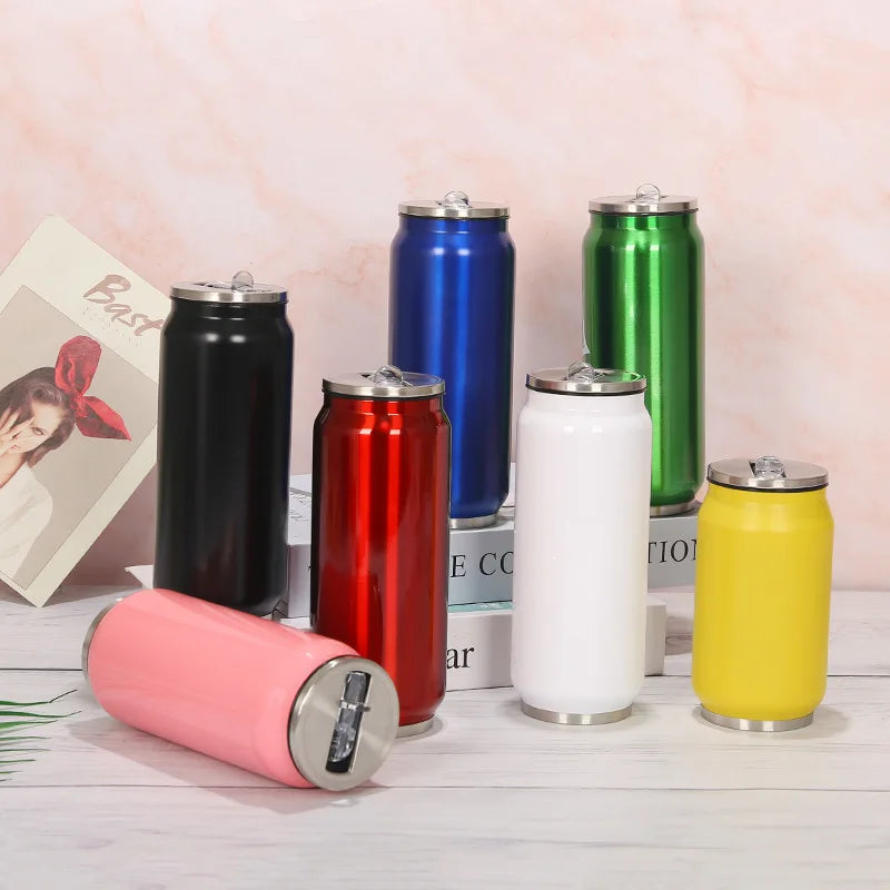 350ml Sample Available Soda Can Sublimation Tumblers Cola Shape Tall Thin Metal Stainless Steel Empty Beverage Can Beer Cup