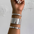 2024 New Arrival Fashion Jewelry Punk Hollow Metal Smooth Bracelet Creativity Geometric Wide Arm Bracelet Bangle for Women