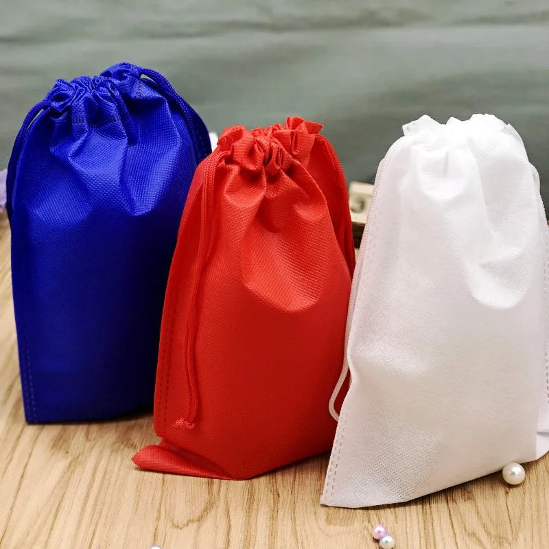 Factory Price Non-woven Fabric Bag 30x40cm to 17x24cm Reusable Tote Drawstring Storage Bag Organizer Clothes Shoes Storage Bag