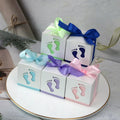 Baby Shower Chocolate Favors Gifts Biodegradable Self Erecting Decoration Boxes Footprint Party Giveaways Candy Gift Box Girl