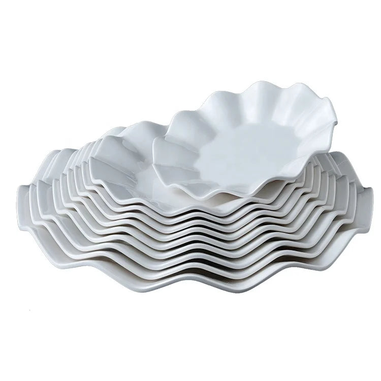 Custom Restaurant Tableware Food Serving Flower Design 8.5 Inch Melamine Dinner Plate