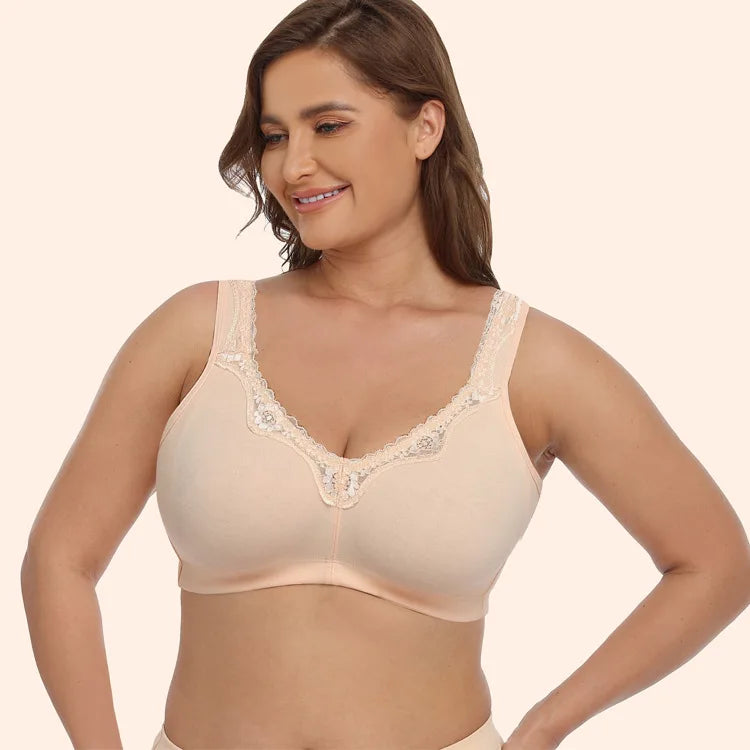 10% New Plus Size Underwear Wireless Ultra-thin Women Bras Brassiere 115DEF 95% Cotton Full Large Cup Comfortable Seamless