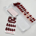 Pure Color Simple Short Almond Ballerina 24pcs Machine Made Half Handmade Luxury ABS Wholesale Acrylic Nails Press on Nails