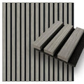 Walnut Oak Wood Veneer Slat Wooden 3d Acoustic Panels Akupanel Grey Wood Wall Panels for Interior Decor