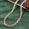 HOVANCI Retro Stainless Steel Snake Chain Jewelry Wind Crossed Twisted Herringbone Collar Bone Chain Necklaces for Women