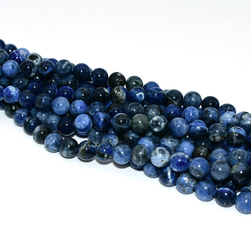 Wholesale 4/6/8/10mm Natural Blue Sodalite Loose Gemstone Beads for DIY Jewelry