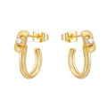 Latest 18K Gold Plated Brass Jewelry Irregular Striped U-shaped Zircon Hoop Earring Trendy for Woman Gifts Earrings E241648