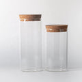 Cork Bottle Round Borosilicate High Temperature Resistant Food Storage Transparent Glass Jar With Bamboo Cork Lid