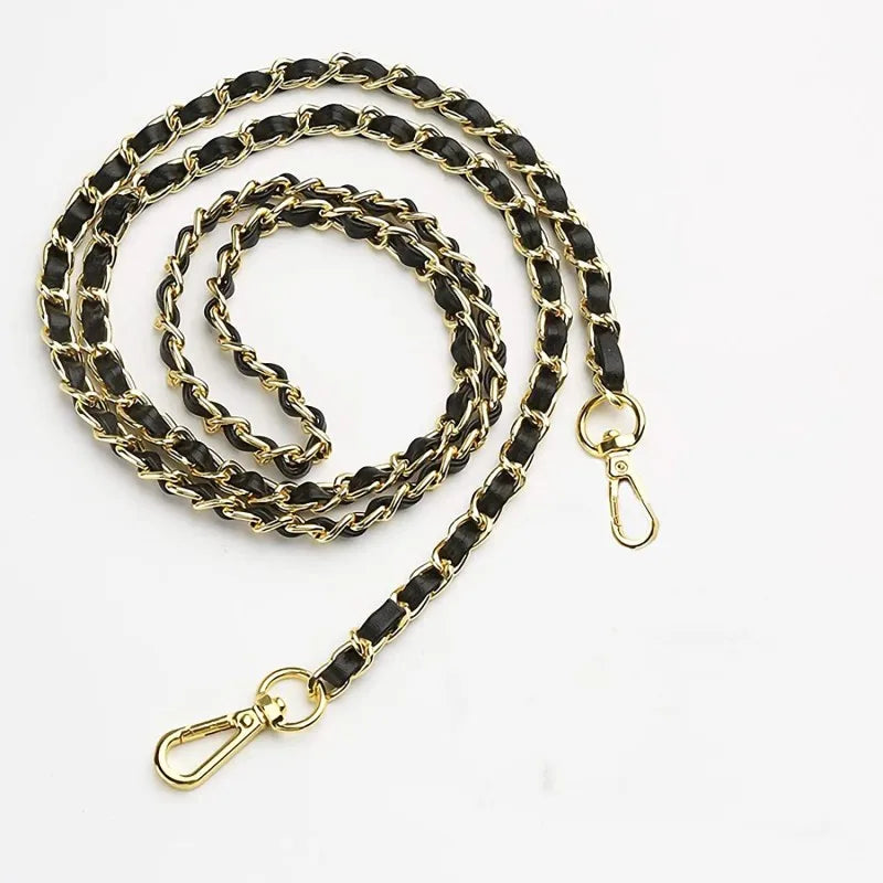 Wholesale Hot Selling Woven Leather Purse Gold Chain Straps  for Wallet Bag Crossbody Shoulder Handbags Replacement Chain Bag St