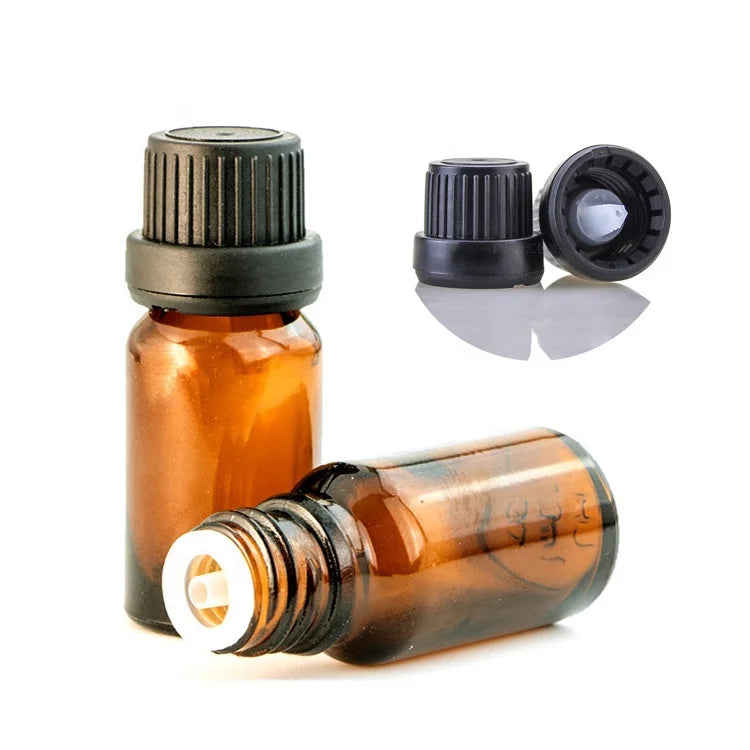 Amber Glass Essential Oil Sample Bottles Vials With Orifice and Cap for Perfume Aromatherapy Container