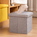 Multifunctional Foldable Cotton and Linen Storage Stool Living Room Children's Toy Storage Box Folding Shoe Stool
