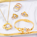 BJG0074S 2023 Tri-Color Mixed Vegan Bracelet Interlocking Clavicle Chain Necklace Set Stainless Steel Stainless Steel Weddings