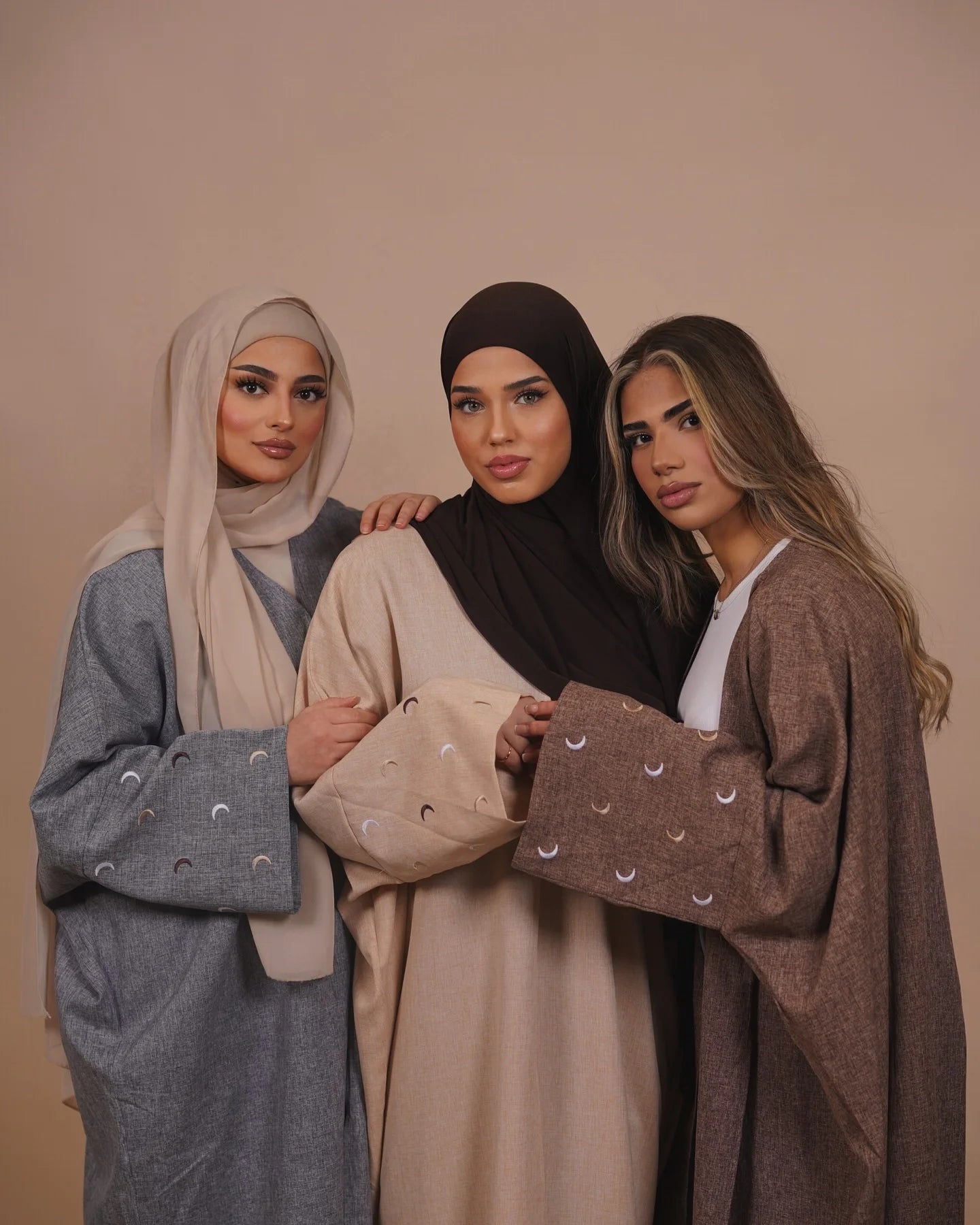 Linen Open Abaya Embroidery Our Heart Abayas Moon Kimono Cutest Abayas to Wear Everyday Match Undercap Daily Wear