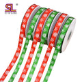 25 Yards Small Roll Tape Snowflake Print Christmas Ribbon Red Holiday Ribbon Green Gift Ribbon