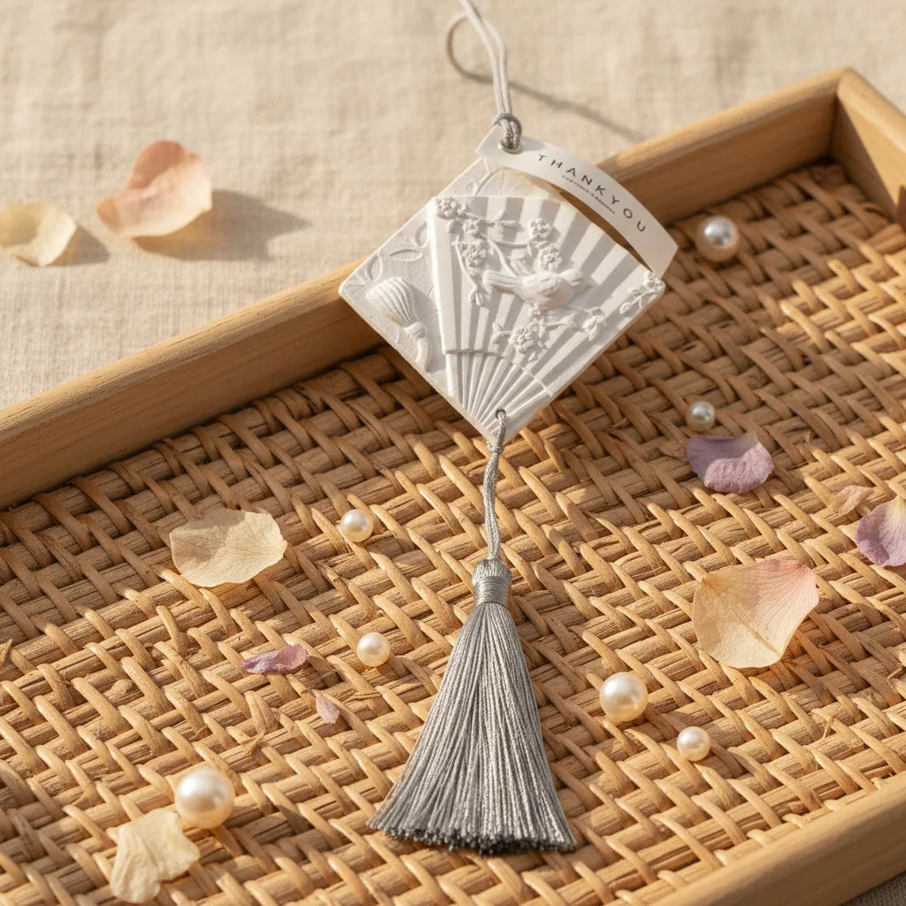 Wholesale Hanging Ceramic Aroma Stone Home Car Wardrobe Air Freshener Porcelain Flower Fragrance Essential Oil Diffuser