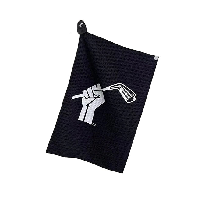 Microfiber Waffle Pattern Cleaner Brush Golf Towel Foldable Divot Tool with Magnetic Ball Marker