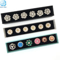 Great Button Jewelry Gift Set Flower Design Brass Button Cover for Shirt No Sew Women Cufflink Button Clip on Your Clothing