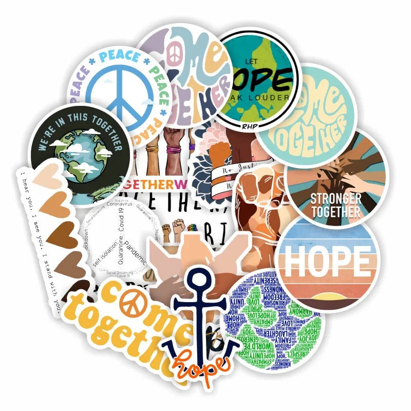 50PCS Cool Peace Love Hippie car decal stickers for Water Bottle for bottle laptop graffiti stickers