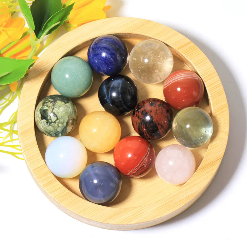 Hot Sales 25mm Natural Crystal Sphere Healing Stone Crystal Ball Rose Quartz Sphere Ball for Spiritual DIY Gifts