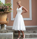 S907 2021 New Princess Bride Short Wedding Dress Deep V Self-cultivation Lace Wedding Dress