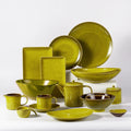 Shengjing Popular Design Yellow Color Glaze Porcelain Crockery Ceramic Tableware Sets Dinnerware Custom Logo  for Hotel Restaura