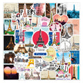 50PCS Paris famous scenery decorative sticker for phone case notebook luggage sticker